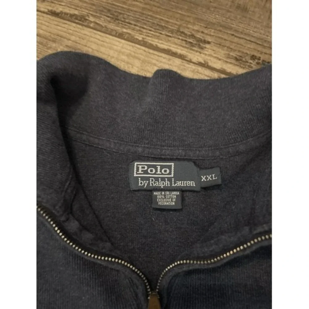 Polo Ralph Lauren Mens XXL Pullover 1/4 Zip 100% Cotton Knit Sweater Gray - Picture 4 of 7